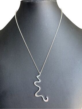 Tiffany & Co Frank Gehry Equus Squiggle Wave Pendant Necklace Sterling Silver